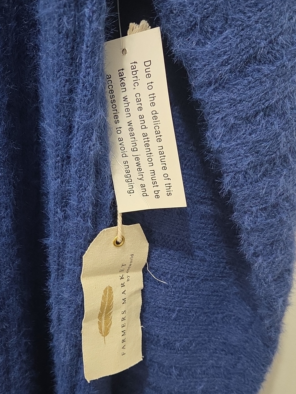 NWT Farmers Market by ONE WORLD Open-Front Longline Royal Blue Cardigan XL - Picture 5 of 5